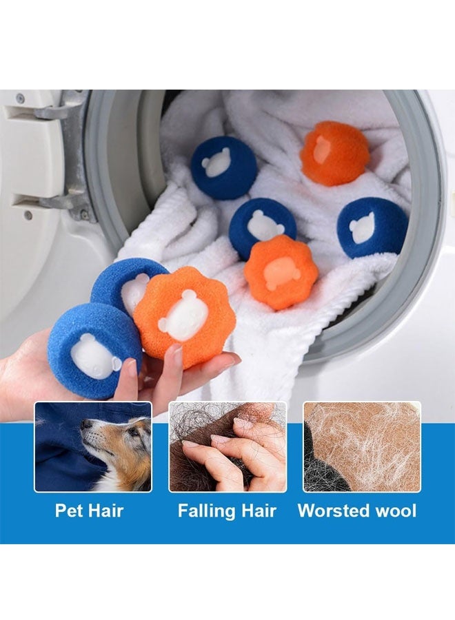 12PCS Pet Hair Remover for Laundry, Lint Catcher for Laundry Pet Hair Remover Washing Machine Hair Catcher, Upgrade Washing Balls Dog Cat Hair Catcher Lint Remover Balls Multipack ( Blue+Orange) - Image 2